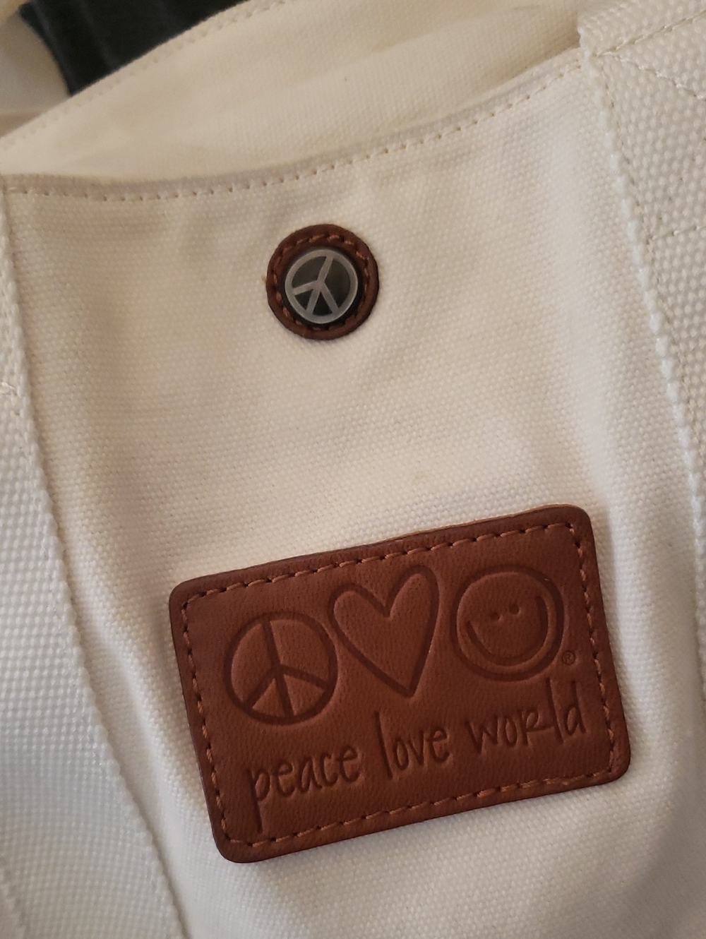 Peace Love World Large Tote - Picture 3 of 10